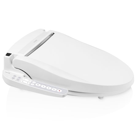 Brondell Swash Select EM417 Sidearm Bidet Seat with Warm Air Dryer, Round White EM417-RW